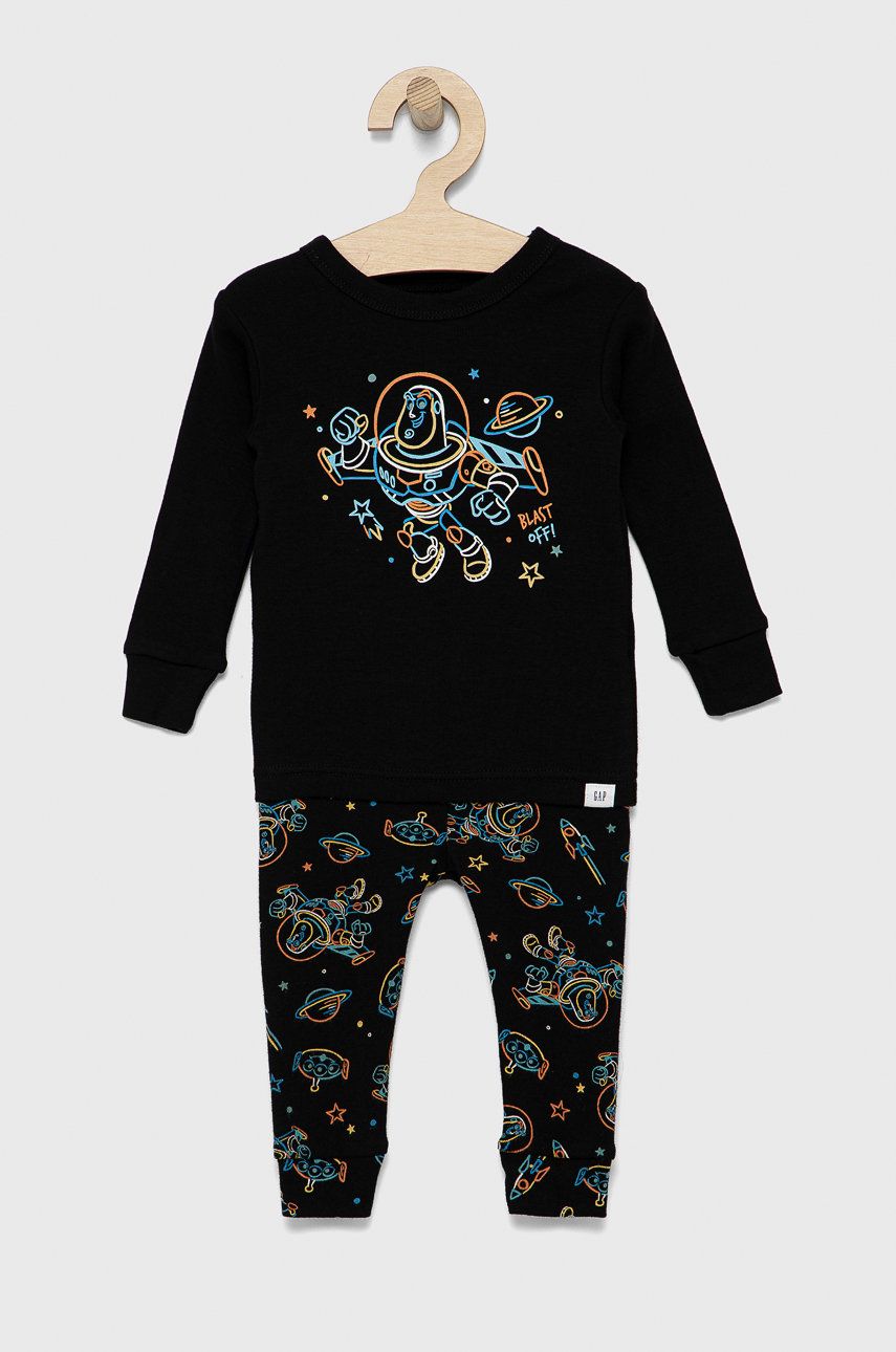 GAP Pijamale de bumbac pentru copii x Pixar culoarea negru, modelator