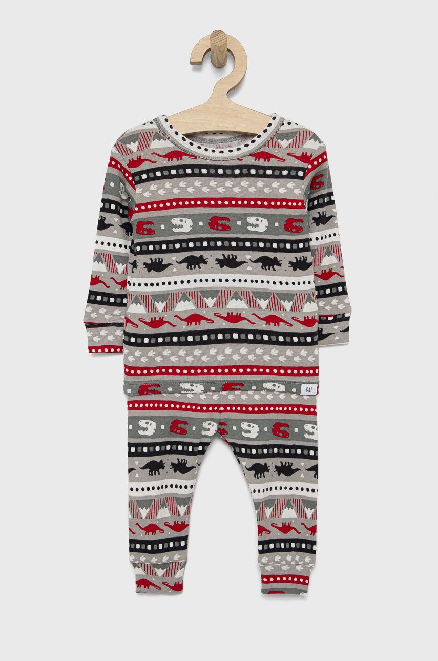 GAP pijamale de bumbac pentru copii culoarea gri, modelator