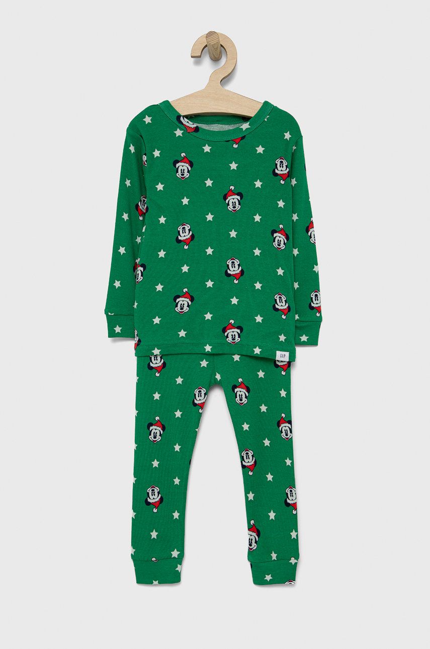 GAP pijamale de bumbac pentru copii culoarea verde, modelator