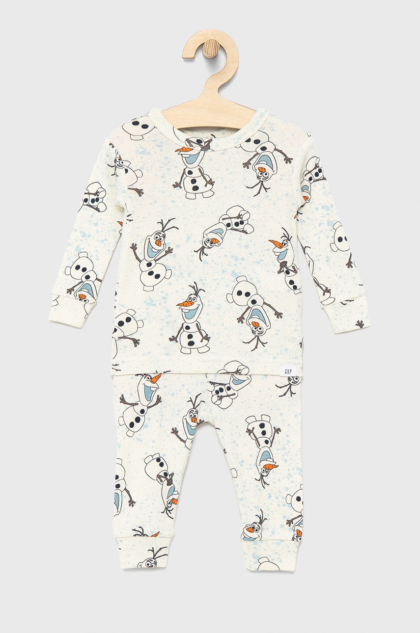 Gap pijamale de bumbac pentru copii culoarea bej, modelator