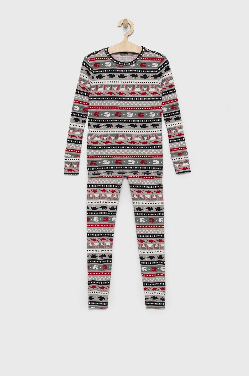 GAP Pijamale de bumbac pentru copii culoarea gri, modelator