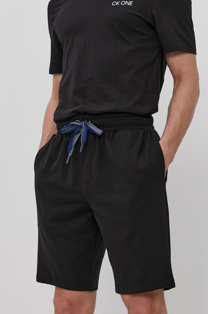 Pyžamové šortky Calvin Klein Underwear pánske, čierna farba, jednofarebné