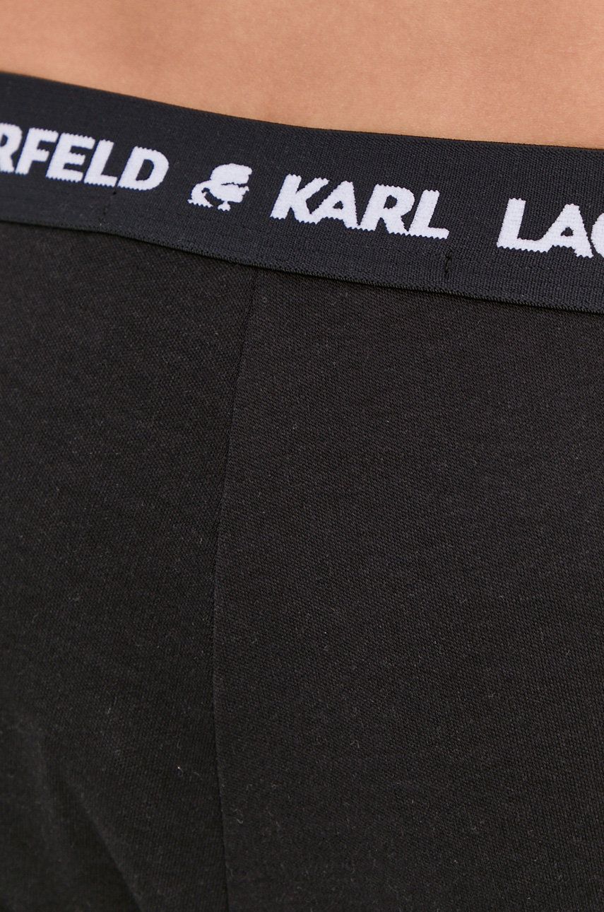 Karl Lagerfeld Pantaloni De Pijama Bărbați, Culoarea Negru, Material Neted