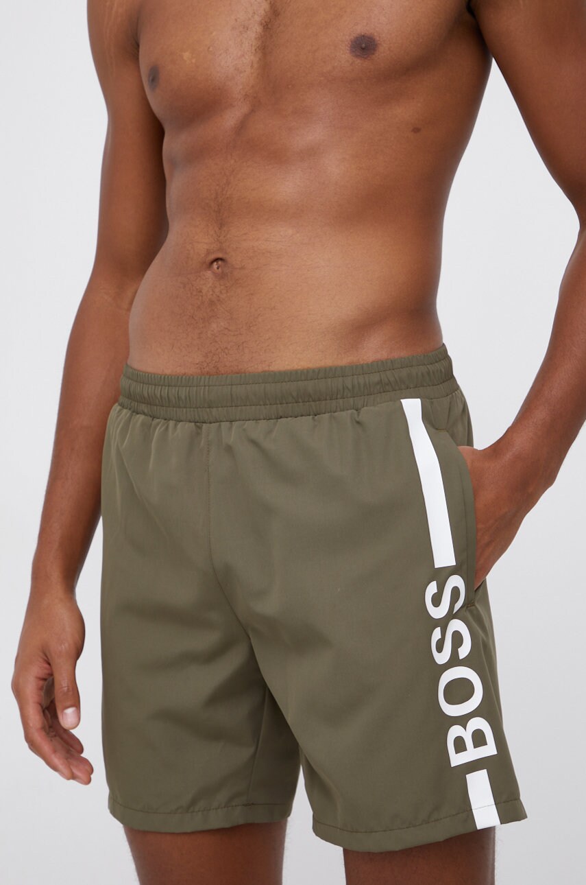 Boss pantaloni scurți de baie culoarea verde