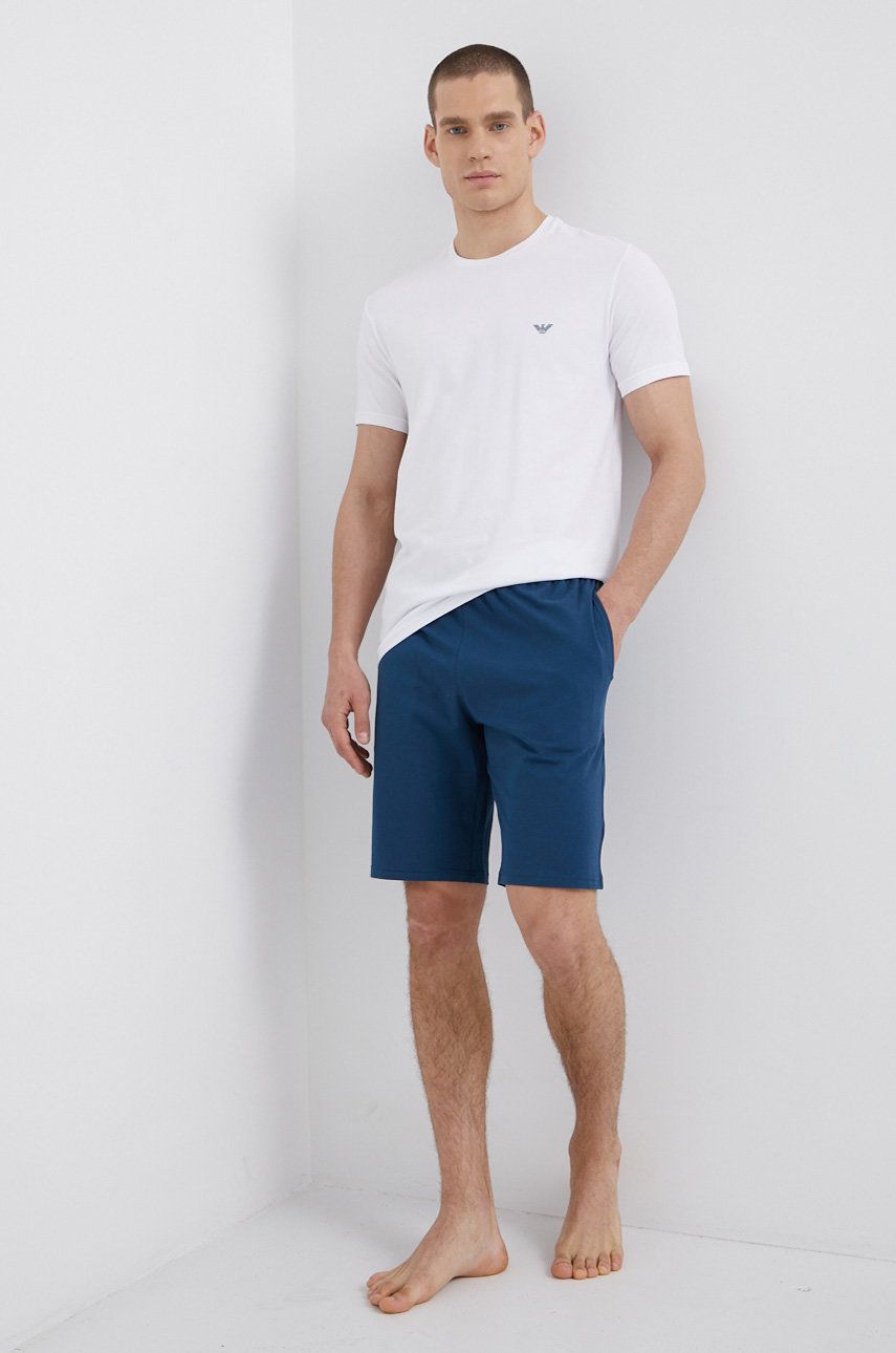 Emporio Armani Underwear Pijama bărbați, culoarea alb, cu imprimeu answear.ro imagine 2022 reducere