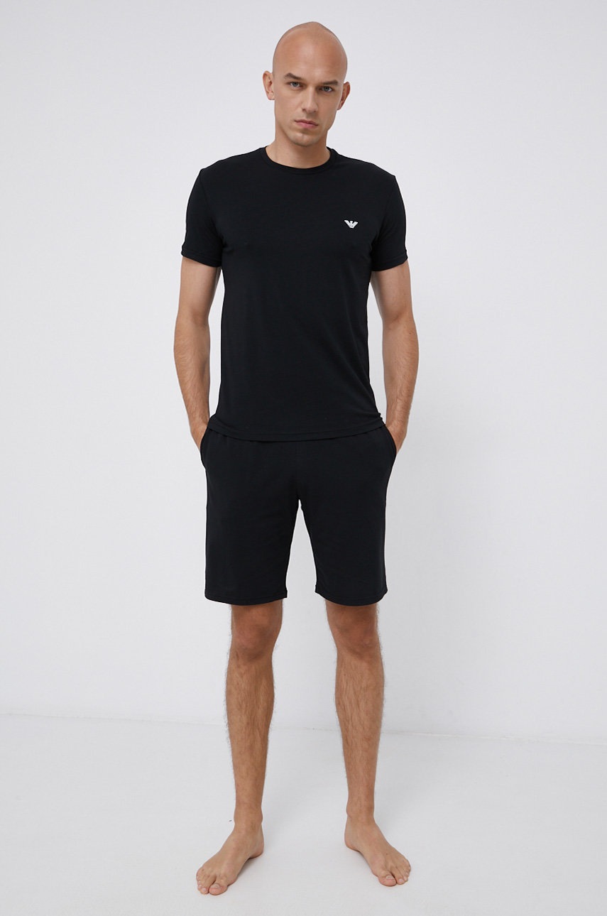

Пижама Emporio Armani Underwear мъжка в черно с принт, Черен