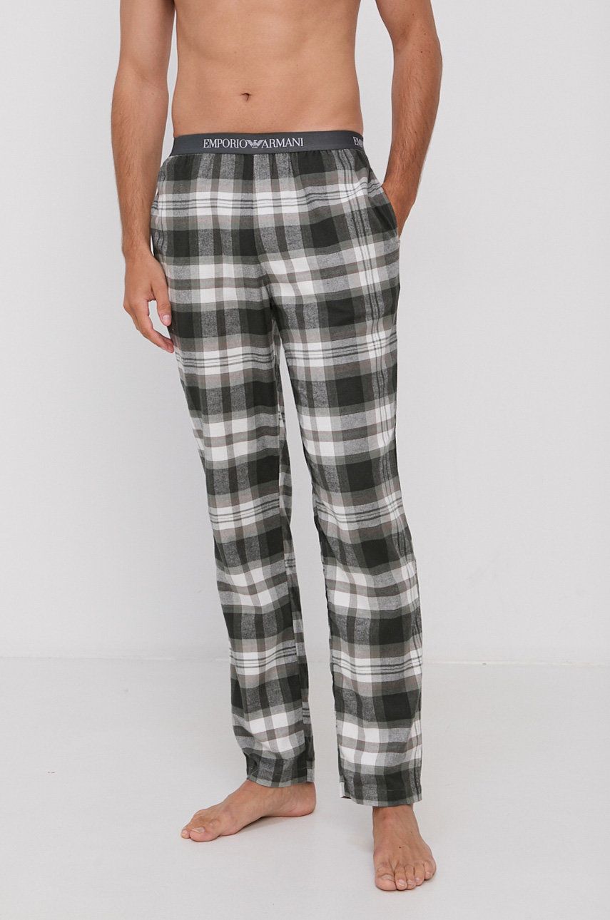 Emporio Armani Underwear Pantaloni de pijama bărbați, culoarea verde, modelator