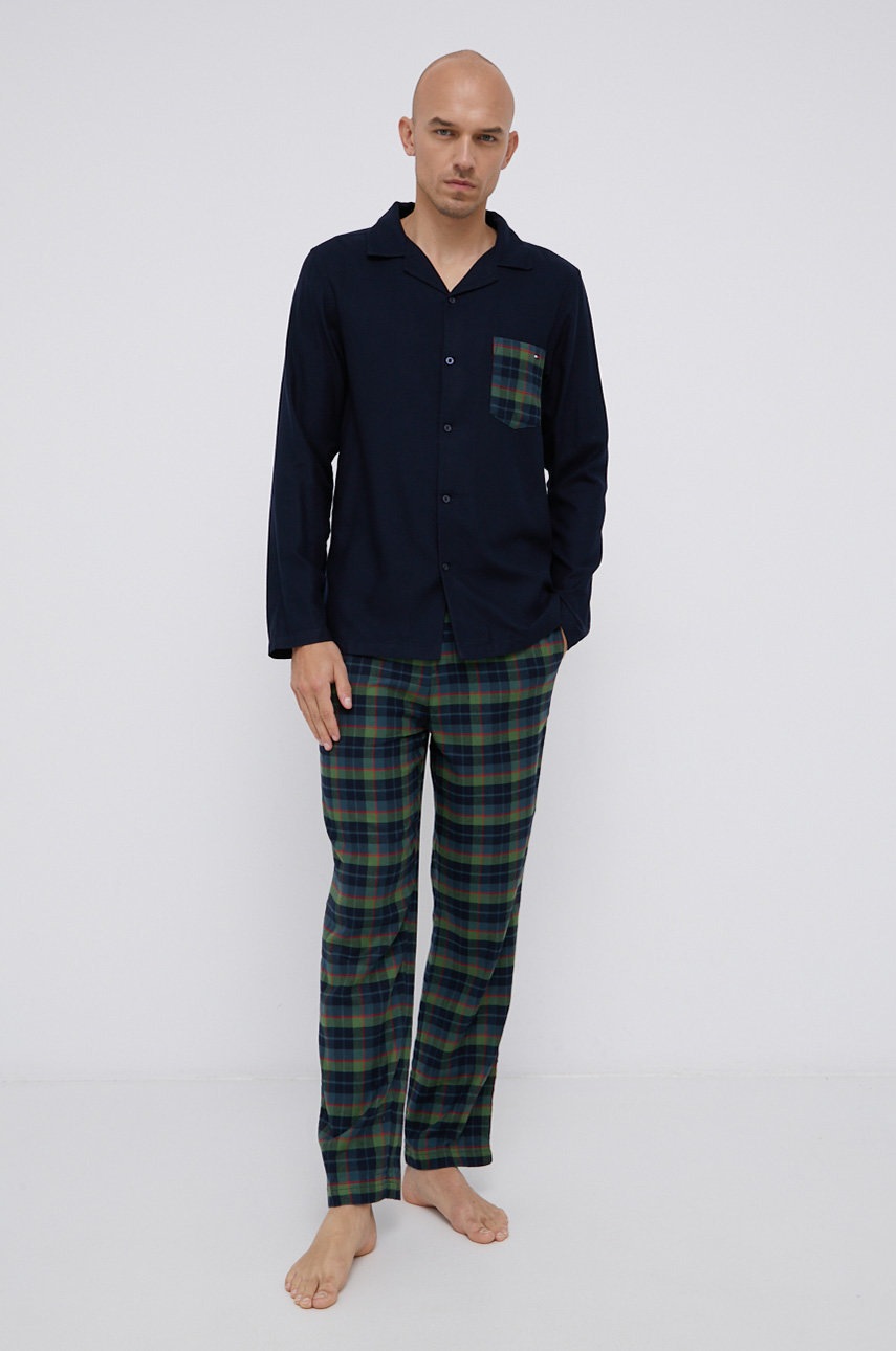 

Пижама Tommy Hilfiger мъжка в зелено с десен, Зелен