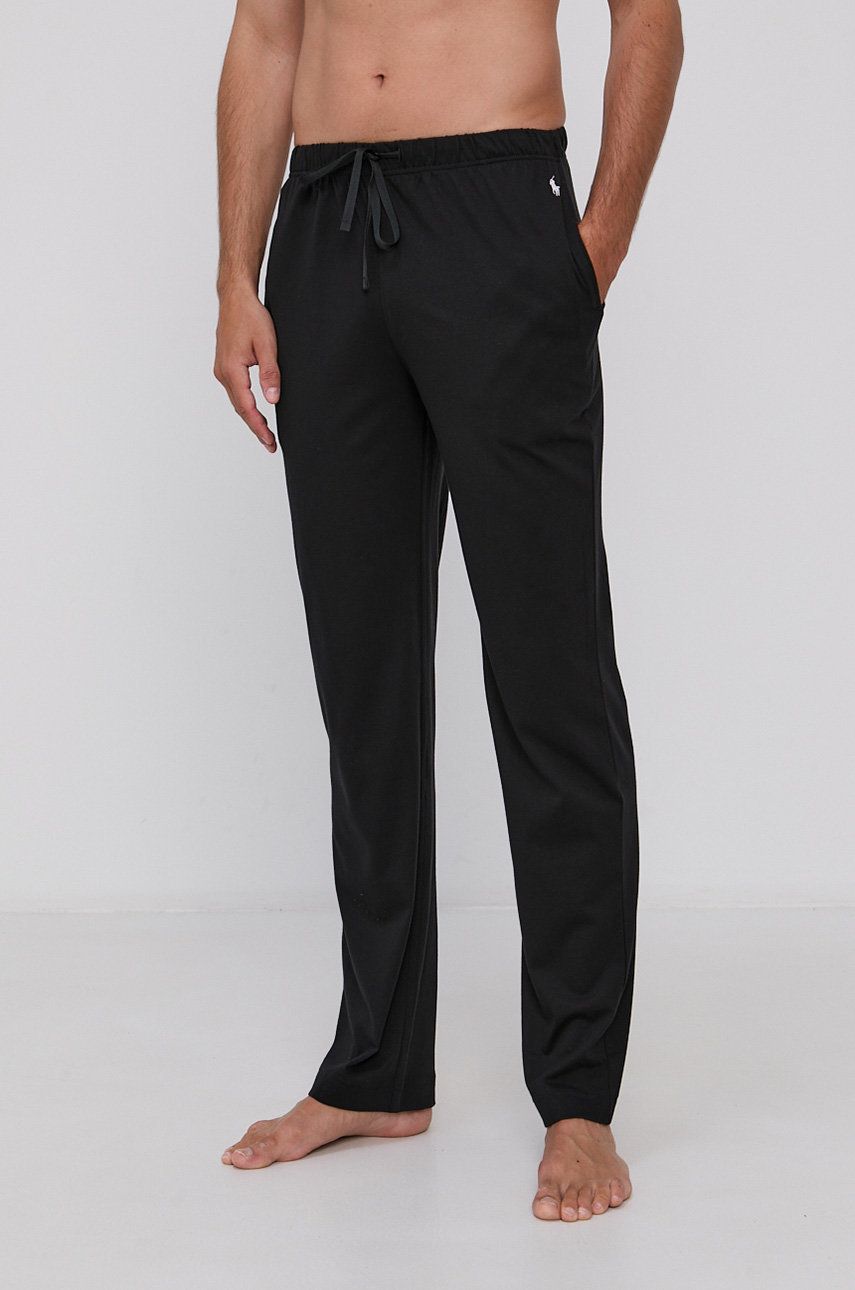 Polo Ralph Lauren Spodnie piżamowe męskie kolor czarny gładkie