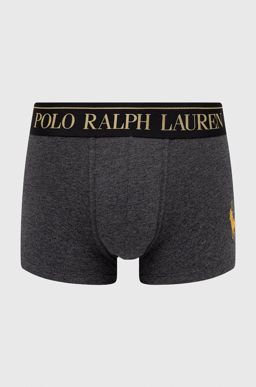 Boxerky Polo Ralph Lauren pánské, šedá barva - šedá -  95% Bavlna