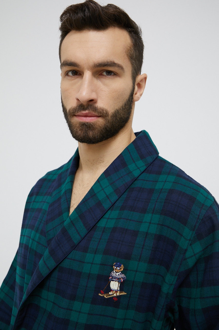 

Бавовняний халат Polo Ralph Lauren колір зелений