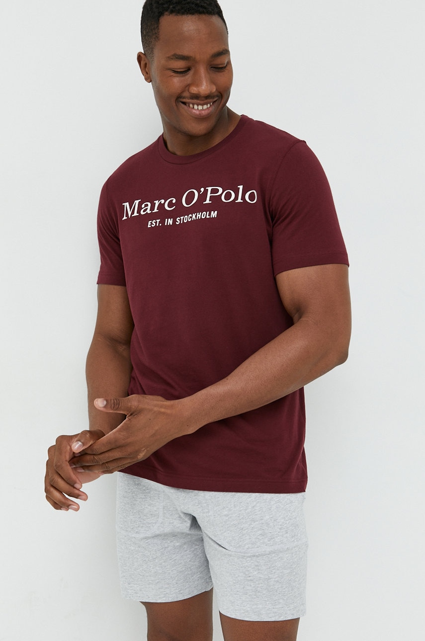 Marc o'polo compleu pijama culoarea bordo, neted