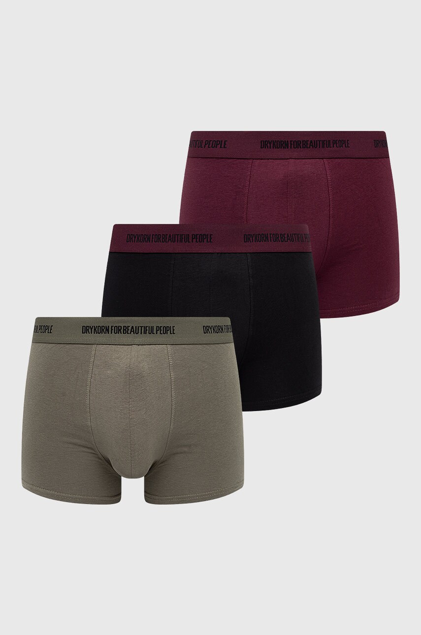 Drykorn boxeri (3-pack) bărbați, culoarea negru