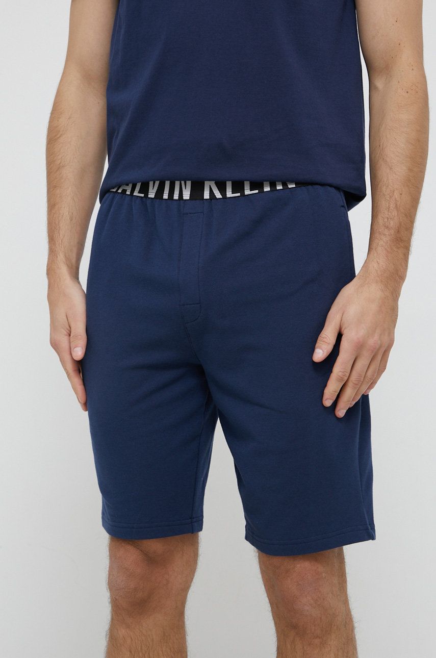 

Късо долнище на пижама Calvin Klein Underwear мъжко в тъмносиньо с изчистен дизайн, Тъмносин