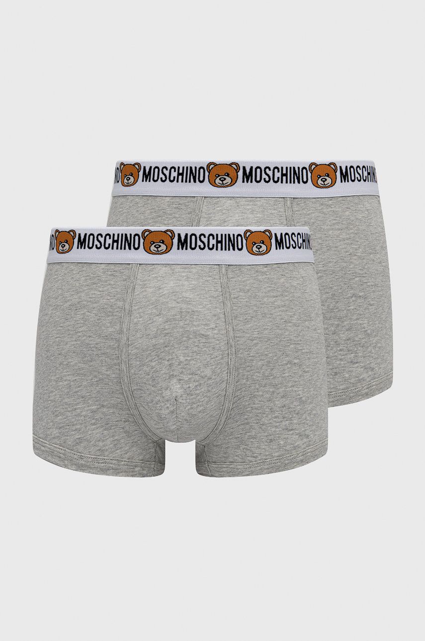 Moschino Underwear Boxeri bărbați, culoarea gri answear.ro imagine 2022 reducere