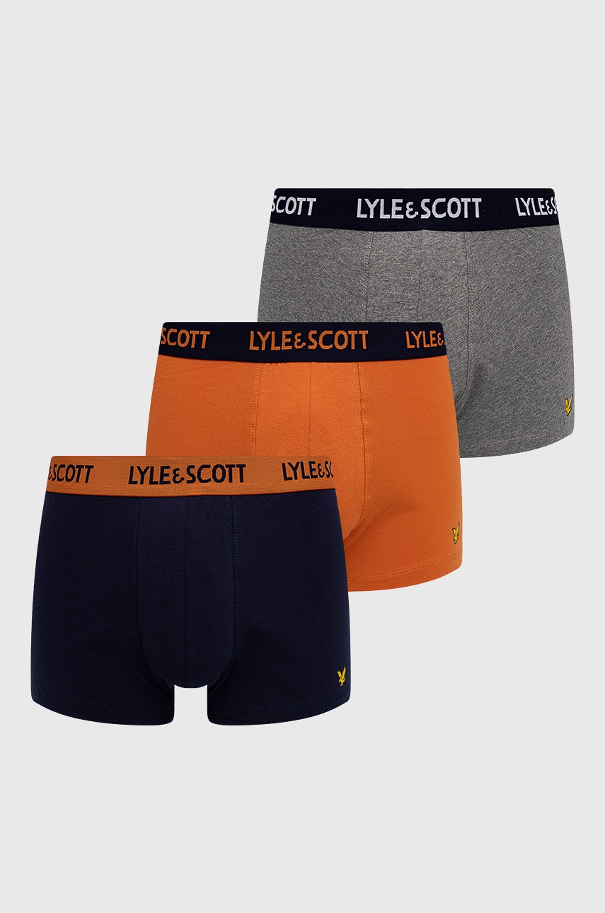 Lyle & scott boxeri (3-pack) culoarea portocaliu