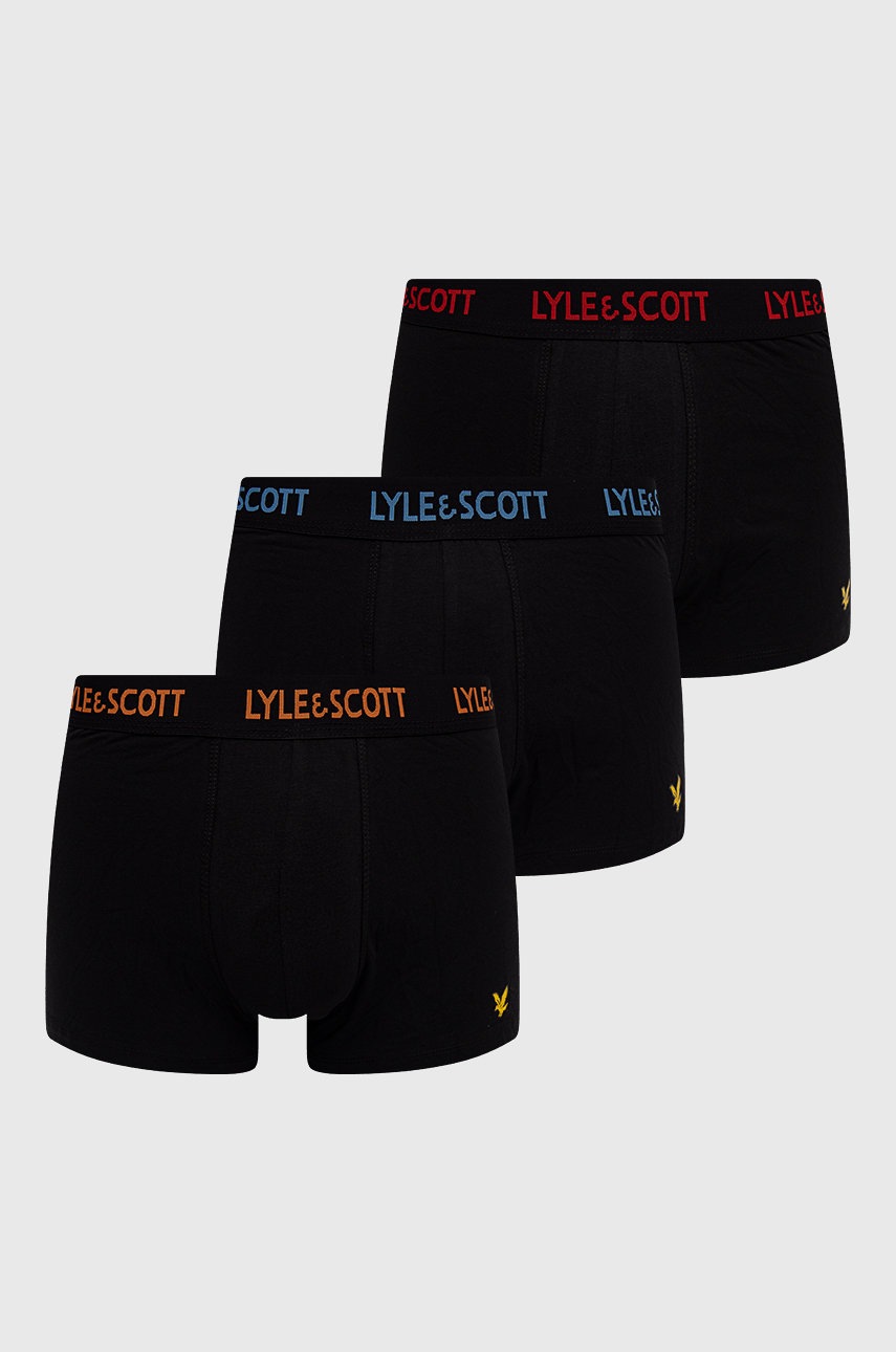 

Боксерки Lyle & Scott (3 чифта) в черно, Черен