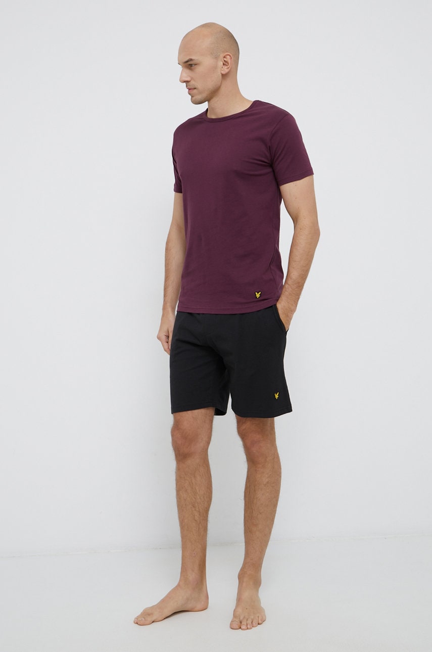 Lyle & scott pijama culoarea violet, material neted