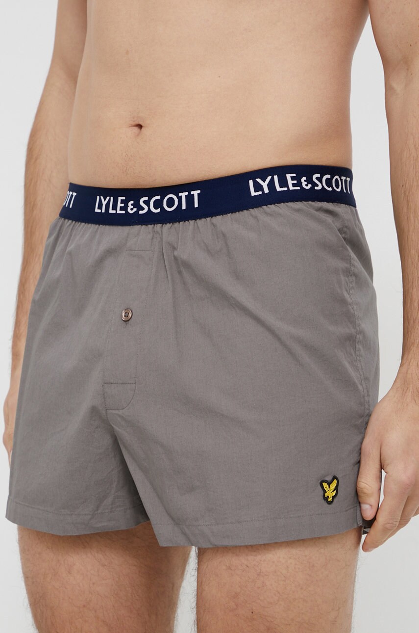 

Бавовняні боксери Lyle & Scott (2-pack) колір сірий