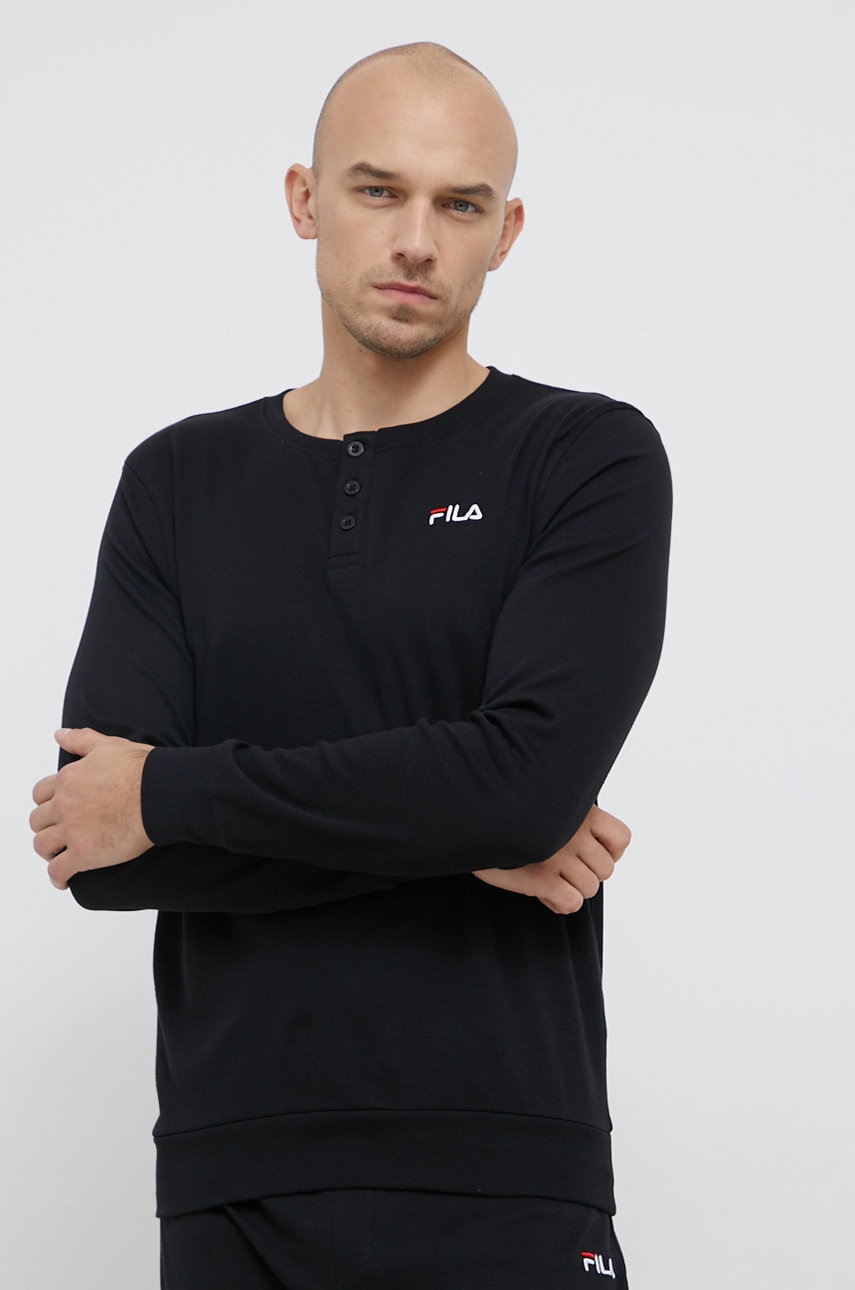 

Хлопковая пижама Fila цвет чёрный гладкая