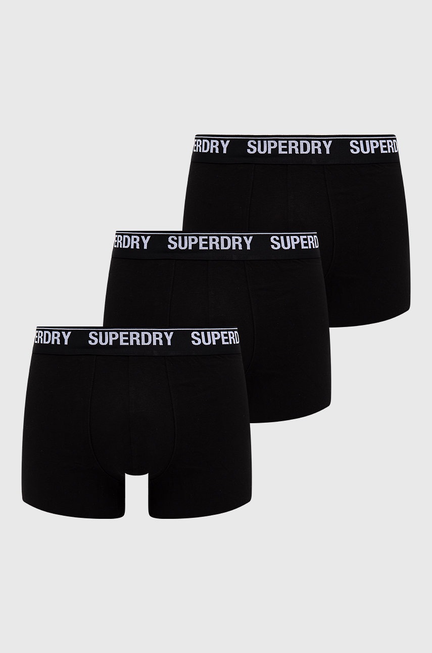 

Боксерки Superdry (3 чифта) мъжки в черно, Черен