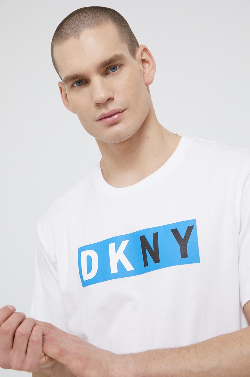 

Піжамна футболка Dkny колір білий з принтом