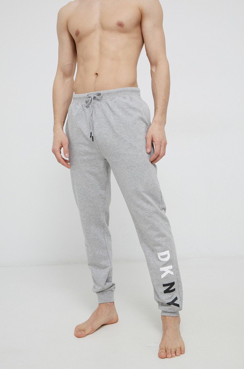 Dkny Pantaloni pijama bumbac culoarea gri, cu imprimeu answear.ro imagine noua