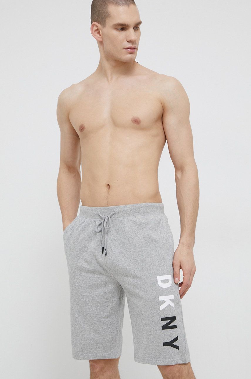 Dkny Pantaloni scurți de pijama bărbați, culoarea gri, cu imprimeu answear.ro imagine noua