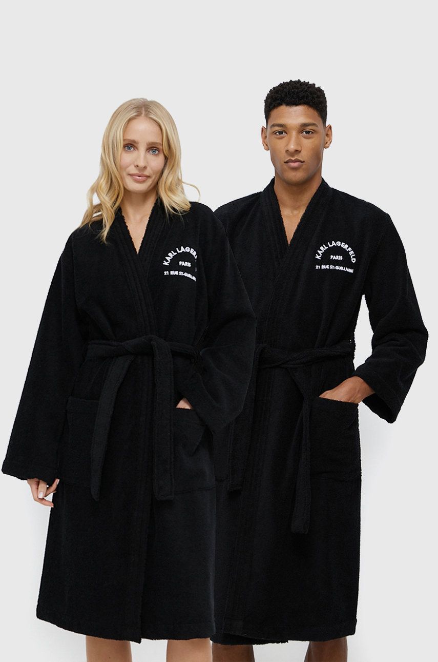 Karl Lagerfeld Halat culoarea negru answear.ro imagine noua lenjerie-femei.ro