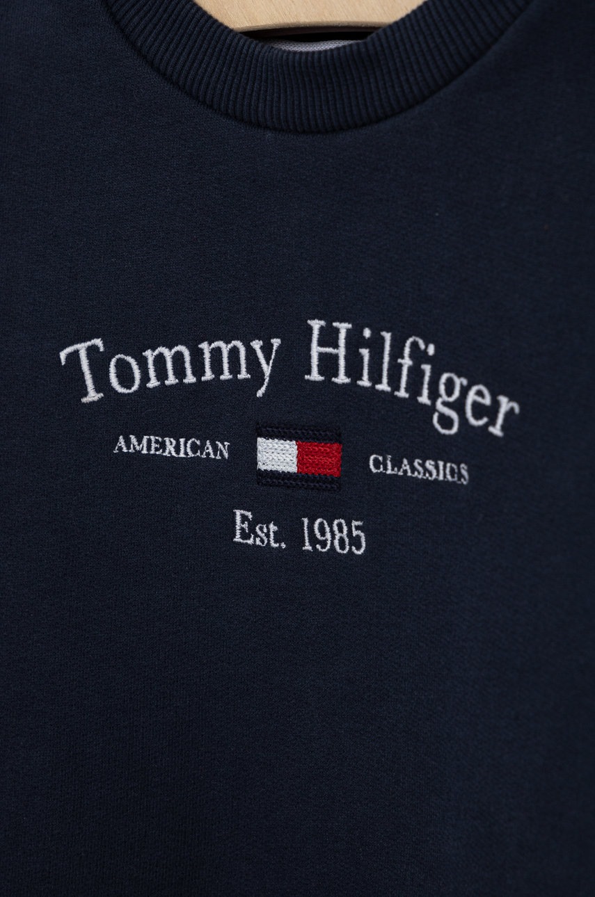 

Детская хлопковая кофта Tommy Hilfiger цвет синий с аппликацией