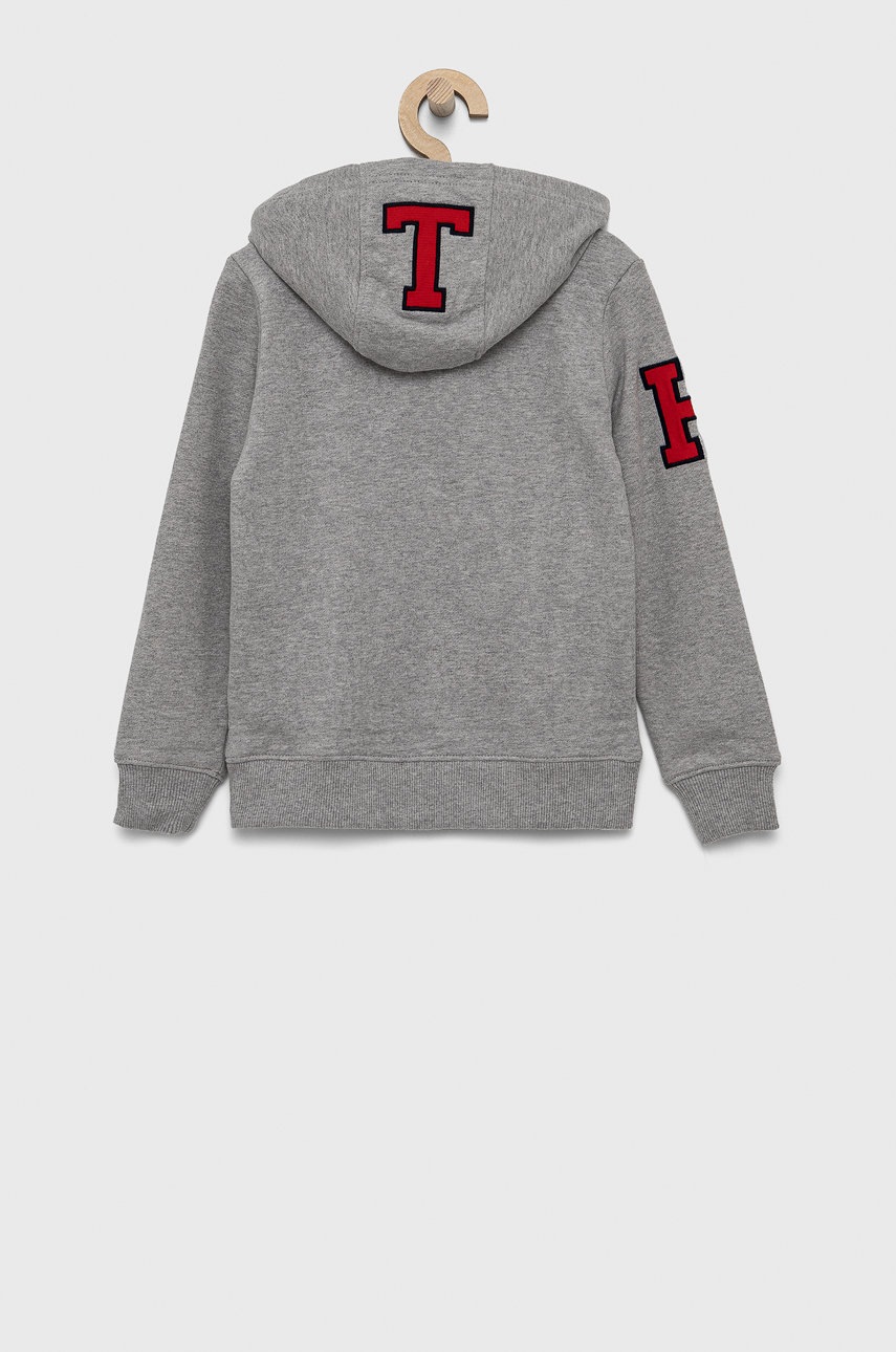 

Детская хлопковая кофта Tommy Hilfiger цвет серый с принтом