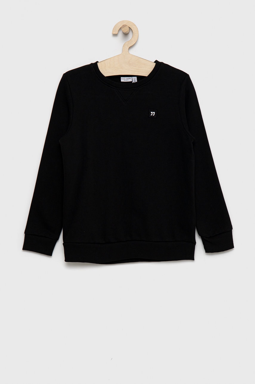 Name It bluză copii culoarea negru, material neted