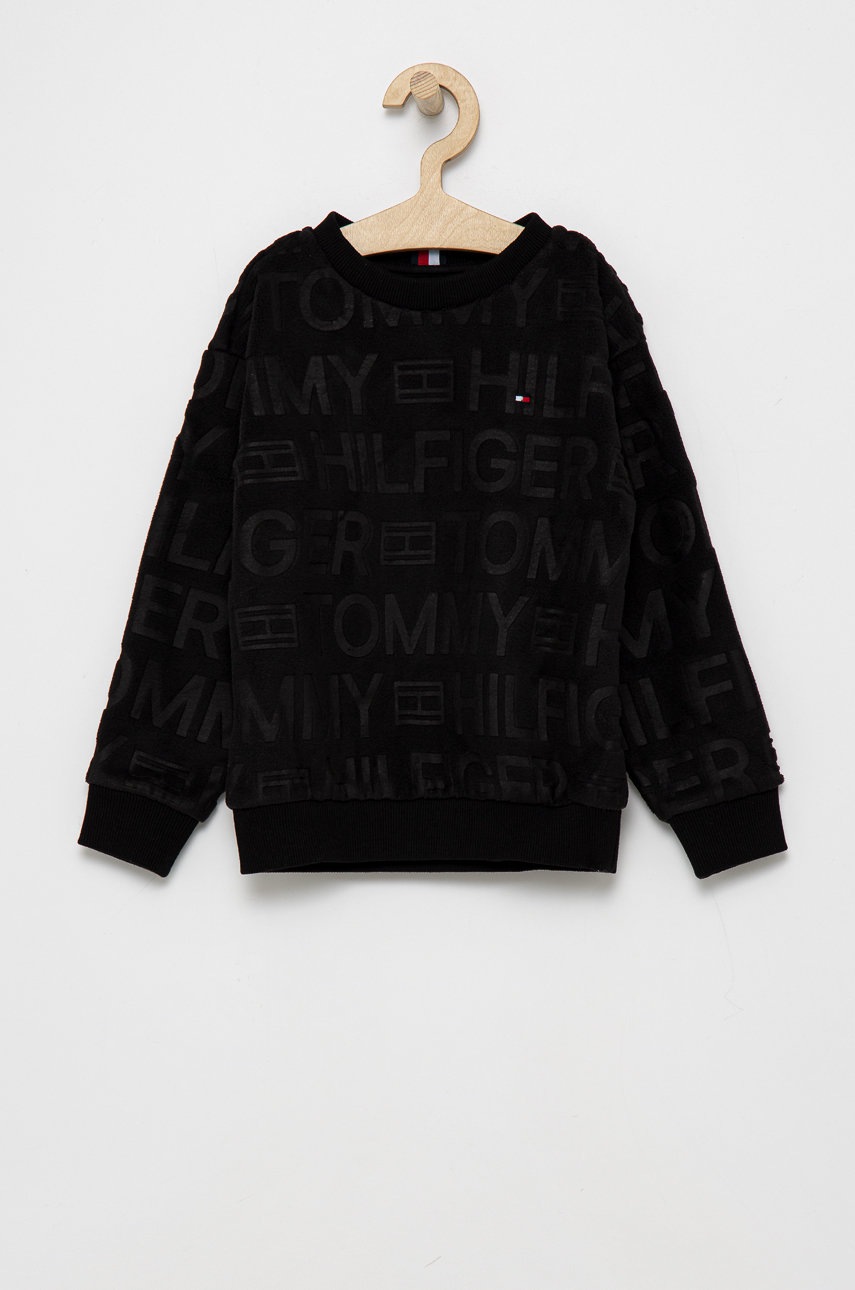 

Детски суичър Tommy Hilfiger в черно с десен, Черен