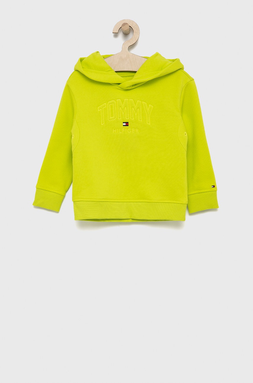 

Детски суичър Tommy Hilfiger в зелено с апликация, Зелен