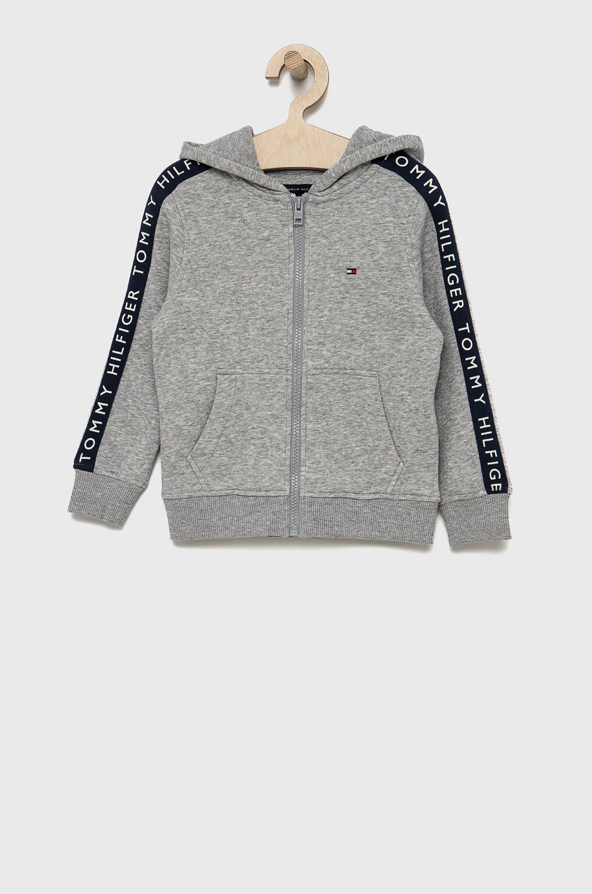 

Детски суичър Tommy Hilfiger в сиво с принт, Сив