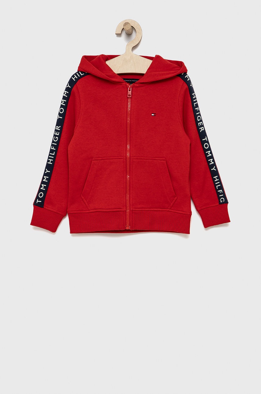 

Детски суичър Tommy Hilfiger в червено с принт, Червен