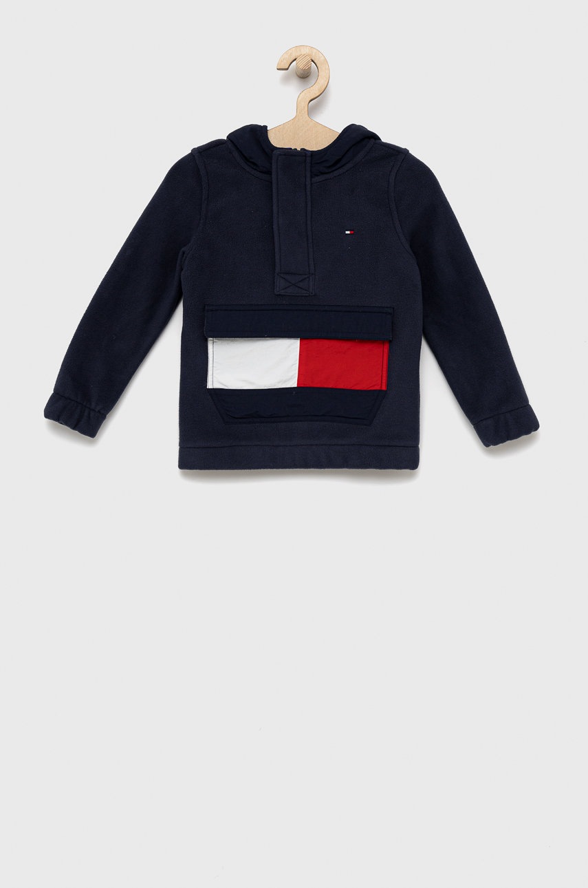 

Детски суичър Tommy Hilfiger в тъмносиньо с десен, Тъмносин