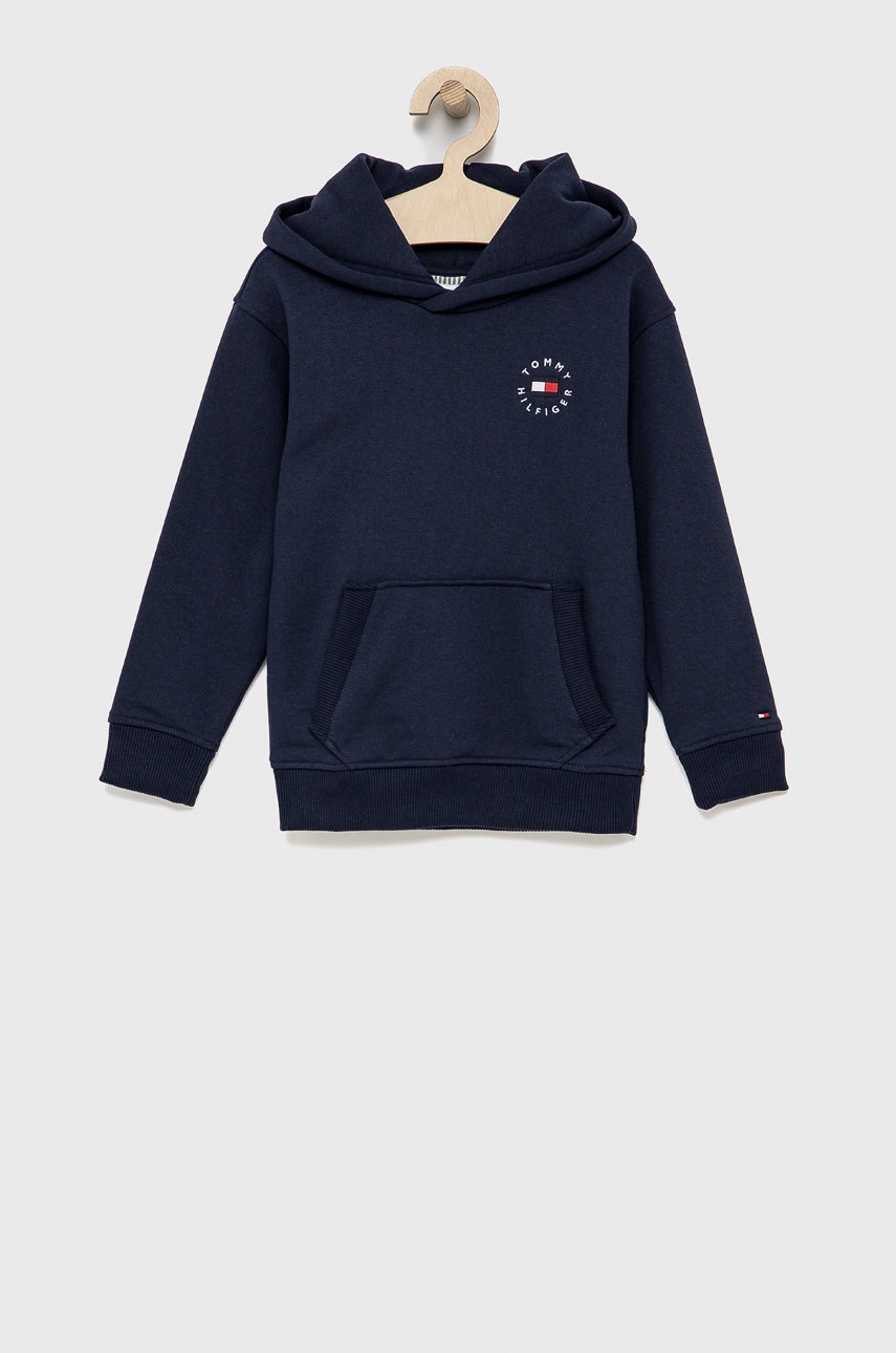 

Детски суичър Tommy Hilfiger в тъмносиньо с изчистен дизайн, Тъмносин