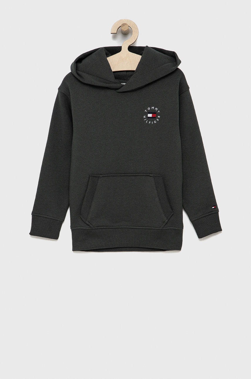 

Детски суичър Tommy Hilfiger в зелено с изчистен дизайн, Зелен