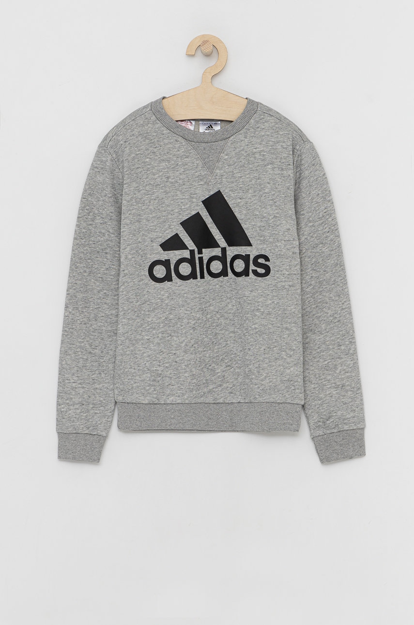 Adidas Bluză copii GS4273 culoarea gri, melanj