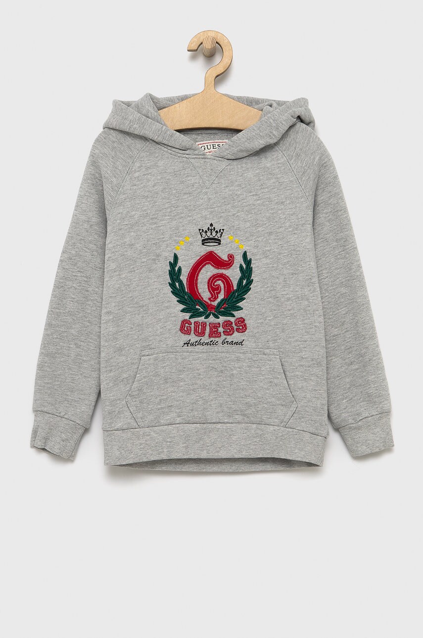 

Детская кофта Guess цвет серый с аппликацией