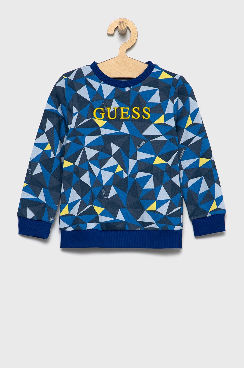 

Детска памучна блуза Guess с десен, Син