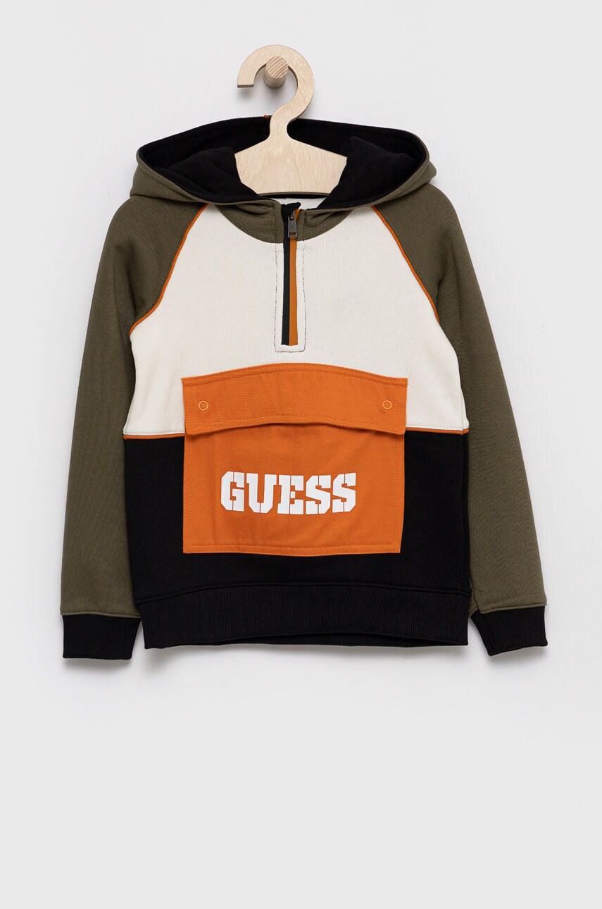 

Детски памучен суичър Guess с десен, Многоцветен
