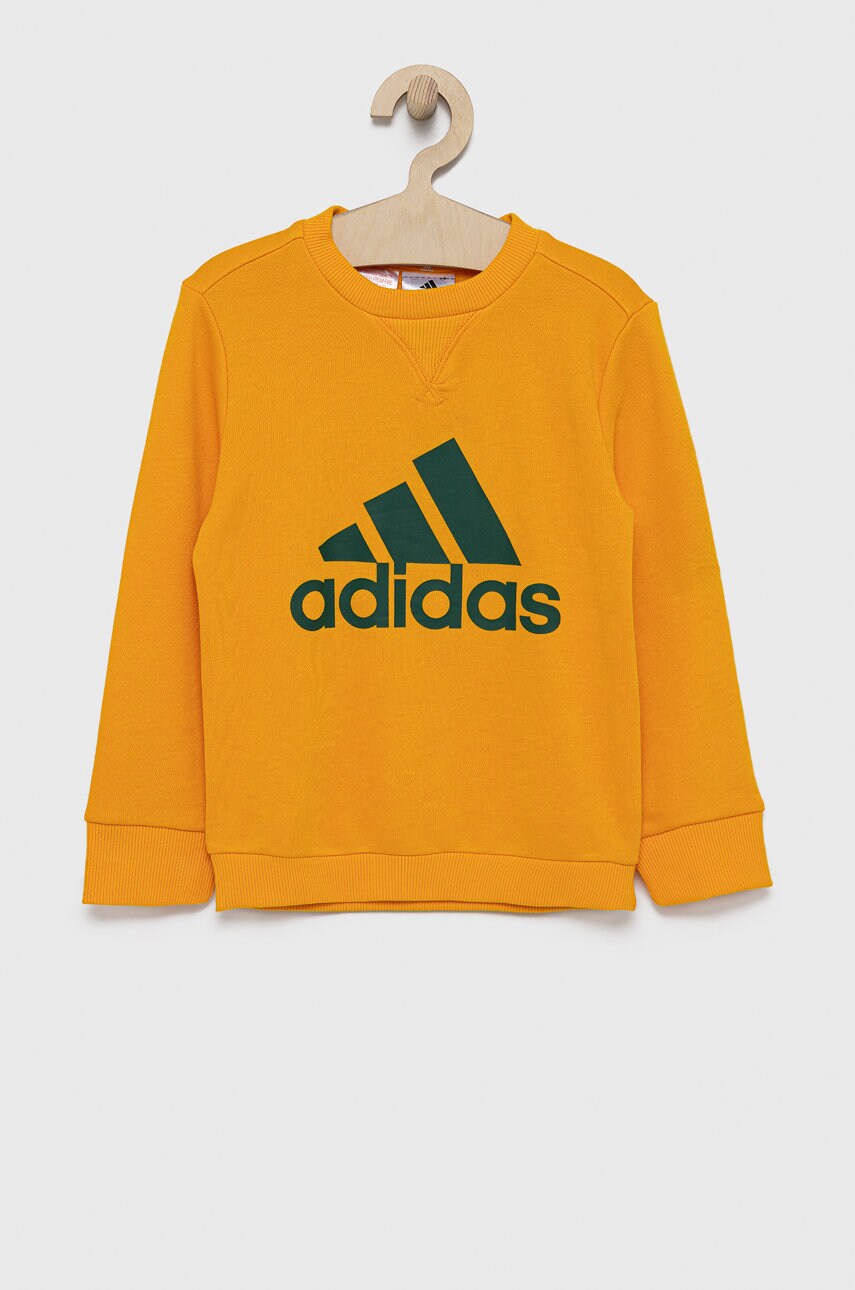 Adidas Performance bluză copii culoarea galben, cu imprimeu