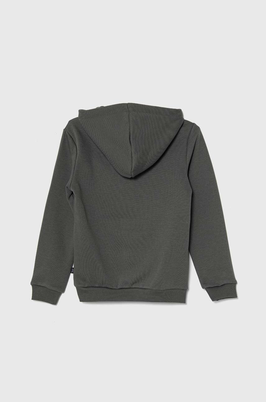 Детская кофта Puma цвет серый с капюшоном с принтом