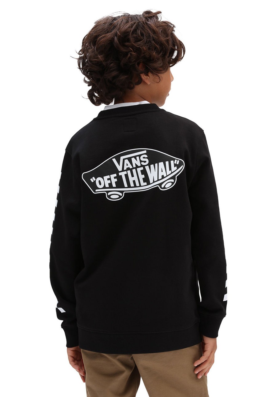 Детская хлопковая кофта Vans цвет чёрный с принтом Детская хлопковая кофта Vans цвет чёрный с принтом