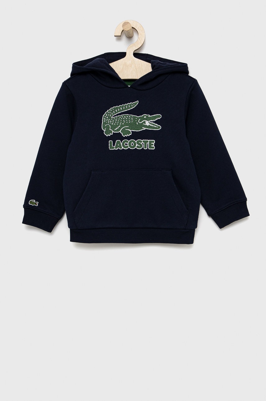 

Детски суичър Lacoste в тъмносиньо с принт, Тъмносин