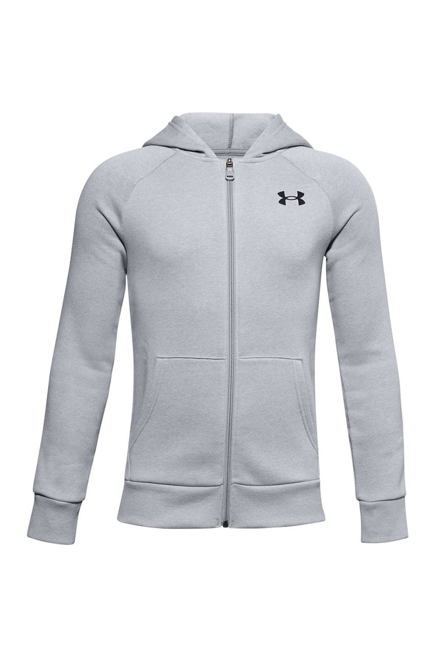 Under Armour bluză copii culoarea gri, material neted