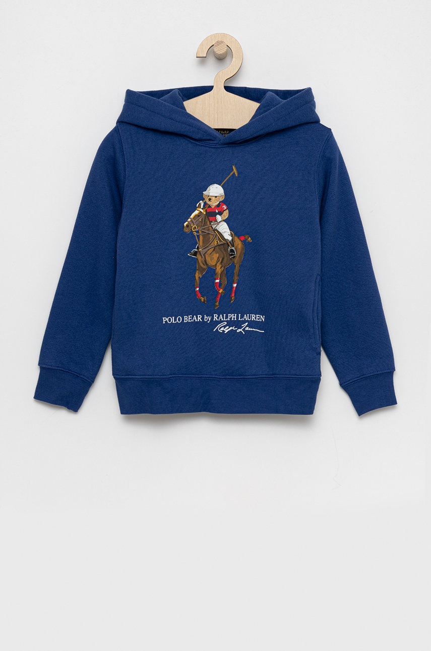 

Детски суичър Polo Ralph Lauren с принт, Син