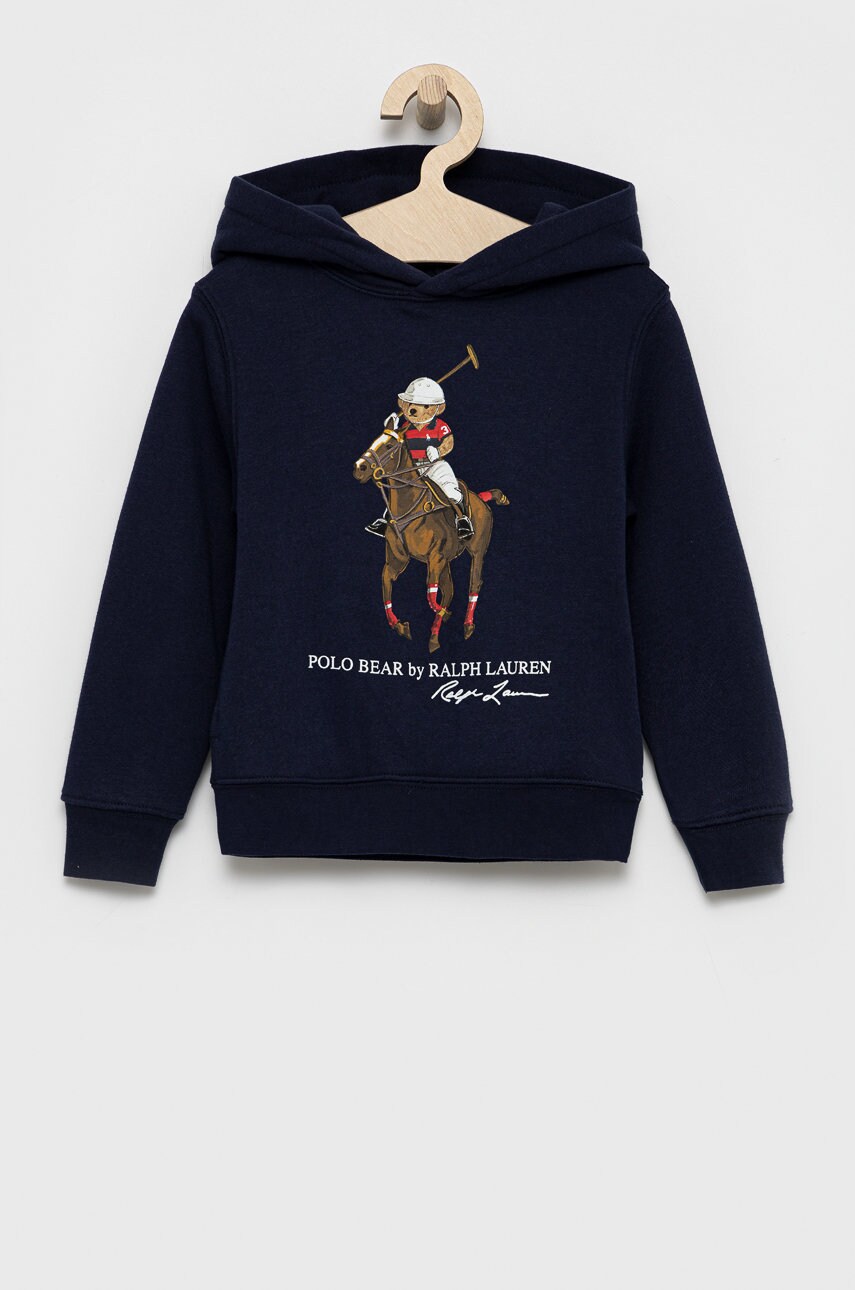 

Детски суичър Polo Ralph Lauren в тъмносиньо с принт, Тъмносин